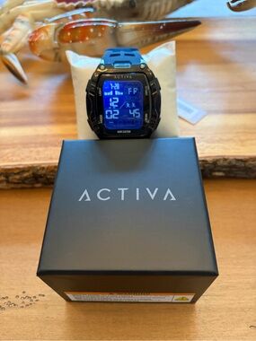 Ativa Black and Blue Digital Sports Smartwatch